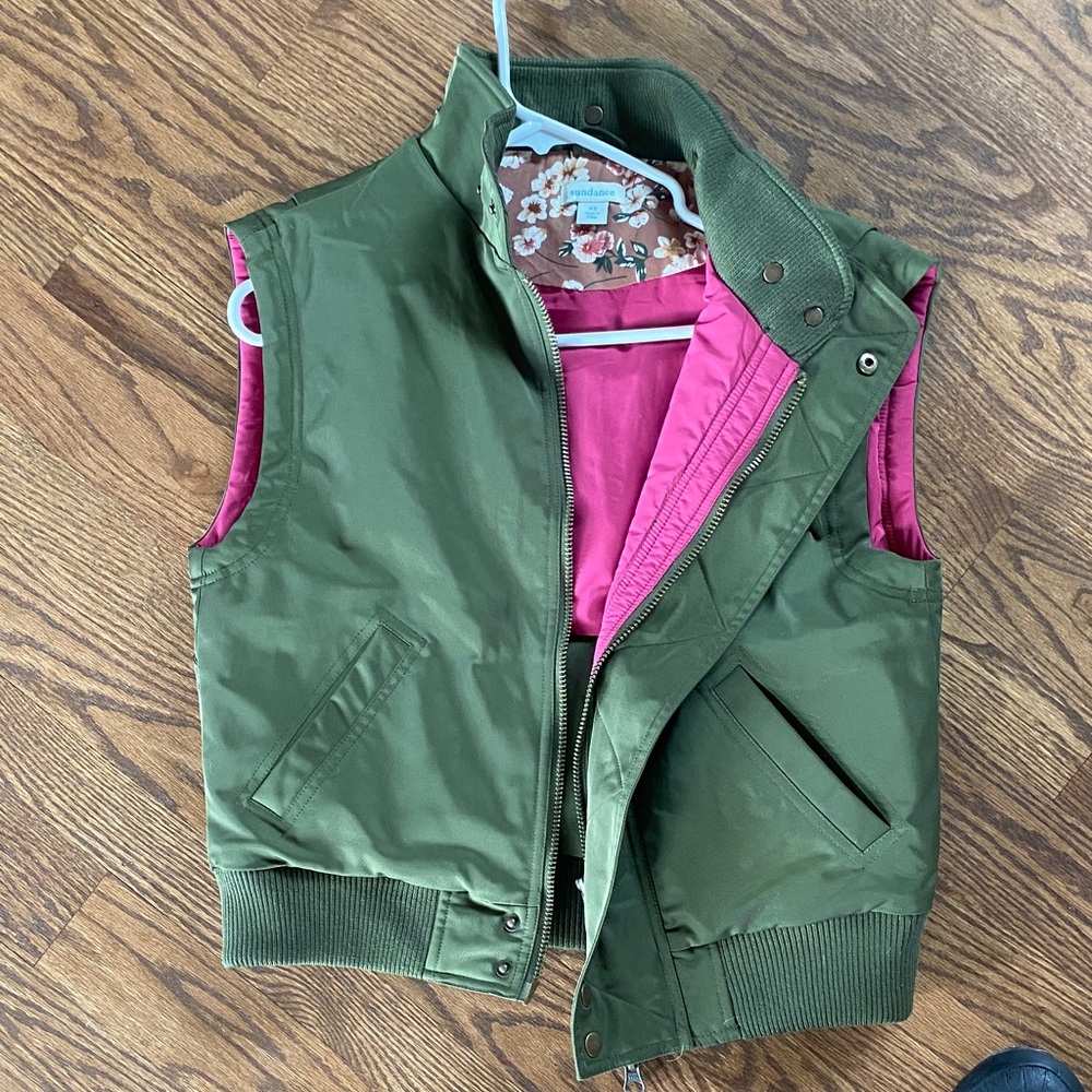 Sundance Olive and Fuchsia Vest
